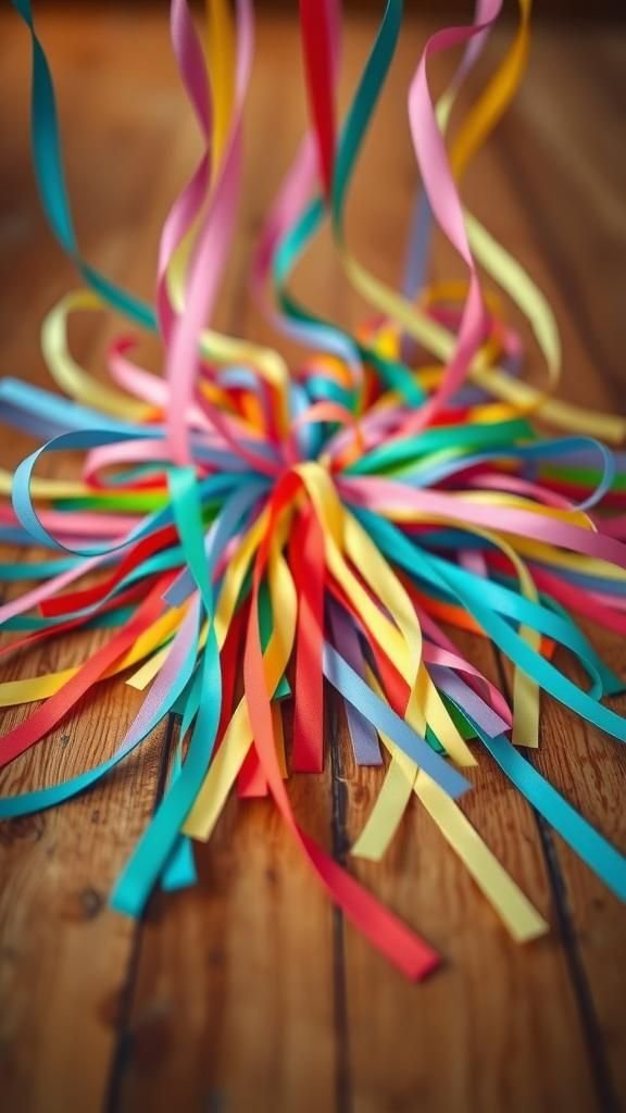 Paper streamer wands for gentle confetti trails