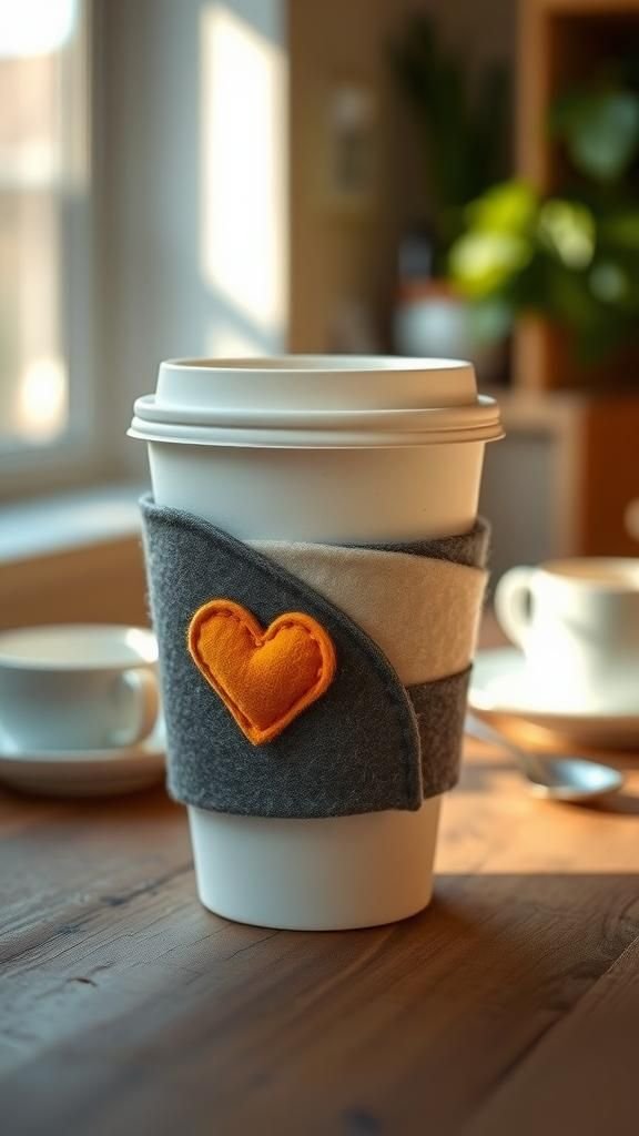 Cozy Felt Coffee Cup Sleeves with Personality