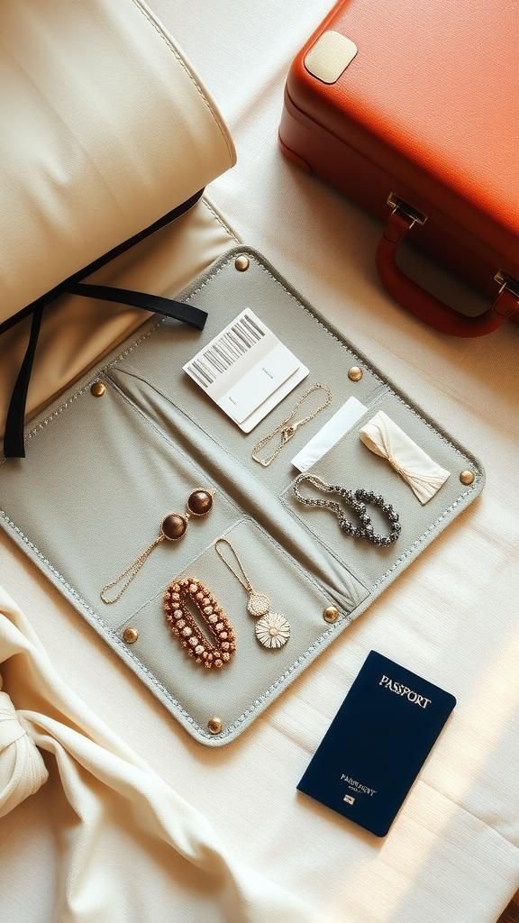 Felt Travel Jewelry Roll for Keepsakes