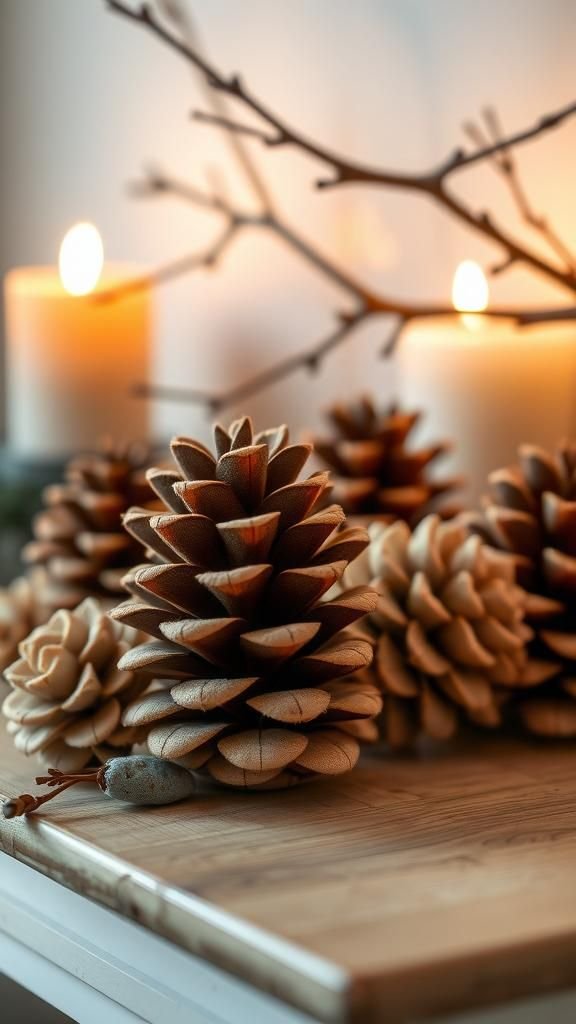 Festive Felt Pinecone Decorations for Mantels