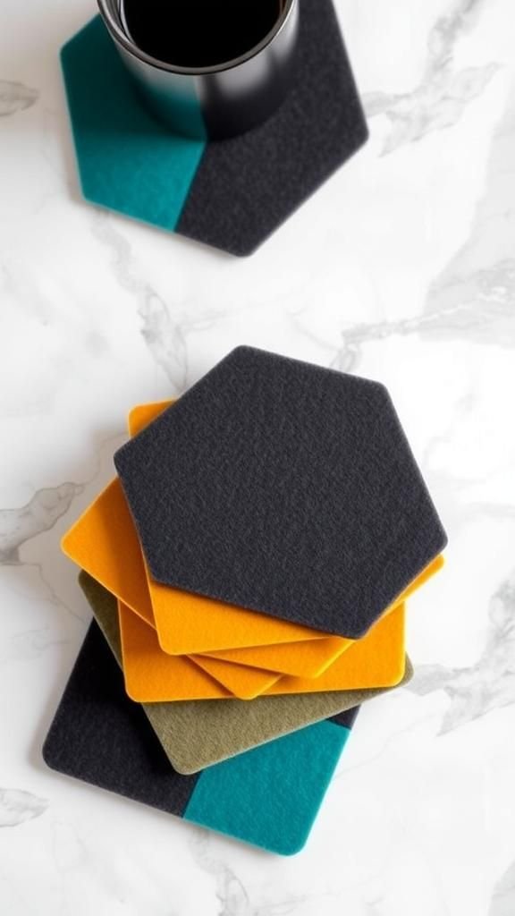 Simple Felt Coasters with Bold Shapes