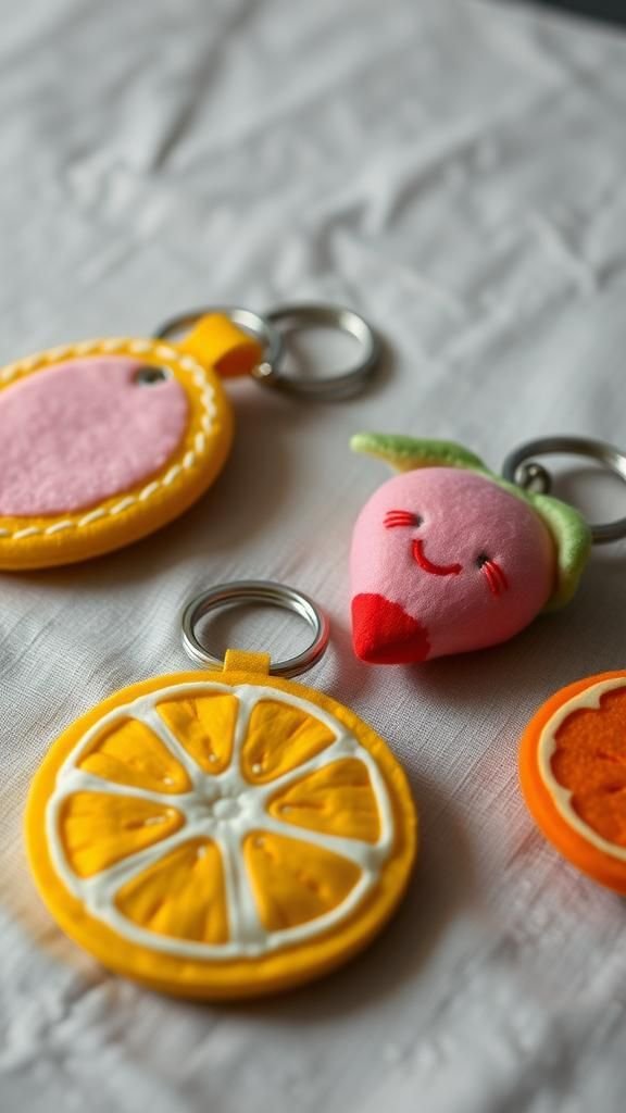 Smiling Fruit Keychains That Brighten Bags