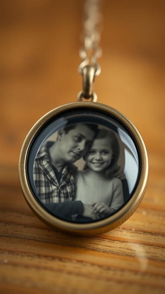 Photo lockets sealed in crystal-clear resin