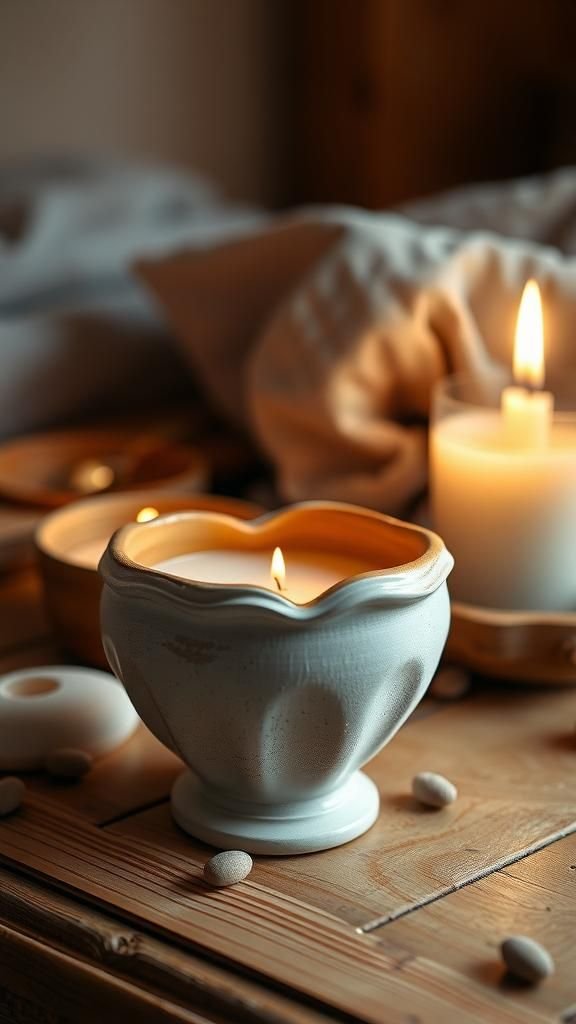 Painted terra cotta heart with rustic charm