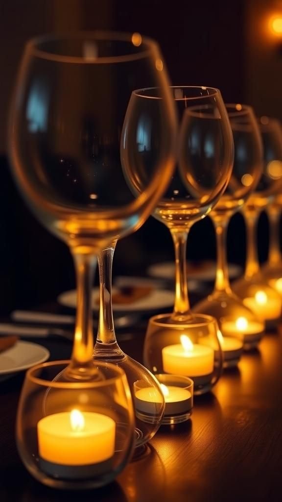 Wine glass turned votive: elegant and airy feel