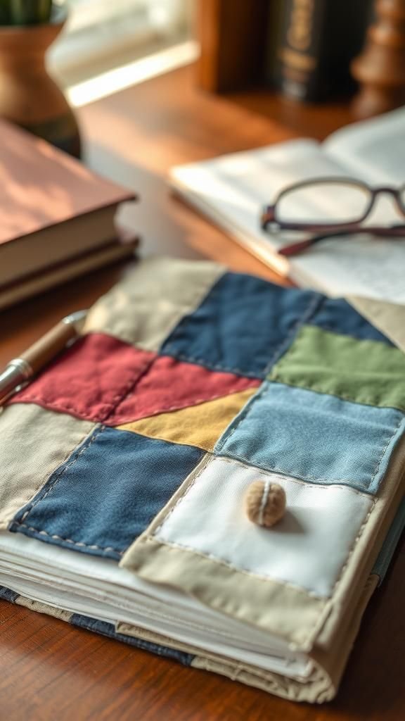 Patchwork journal cover that ages with pages