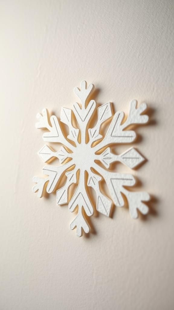 Embossed paper snowflake with tactile ridges