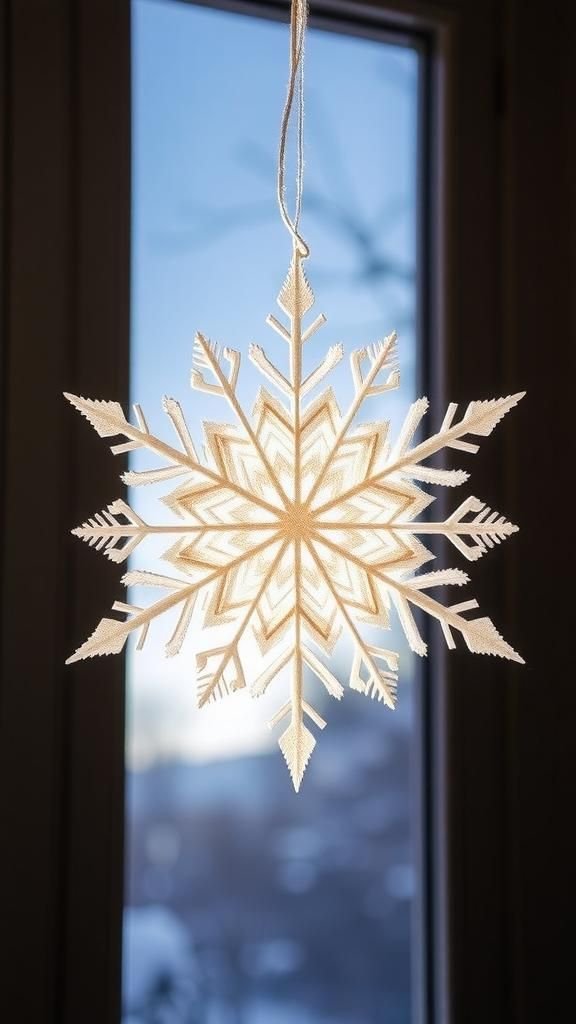 Icicle-fringed snowflake for elongated elegance