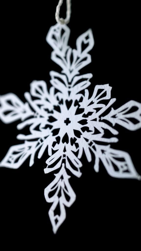 Lace-paper snowflake with cutwork filigree