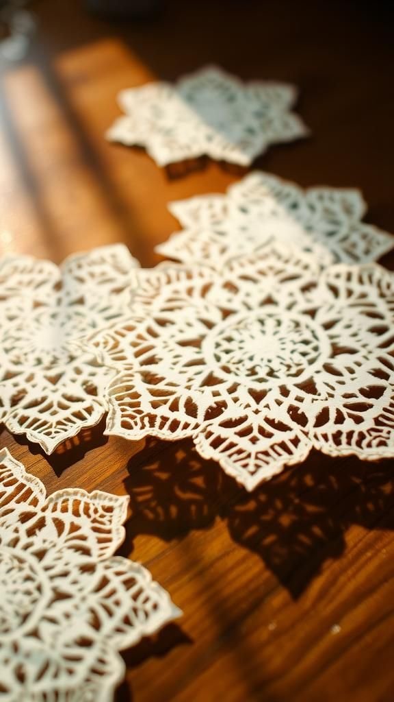 Paper doily snowflake for a vintage lace look