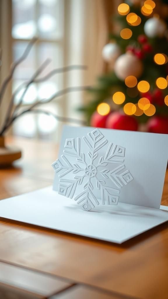 Pop-up snowflake card with playful dimension