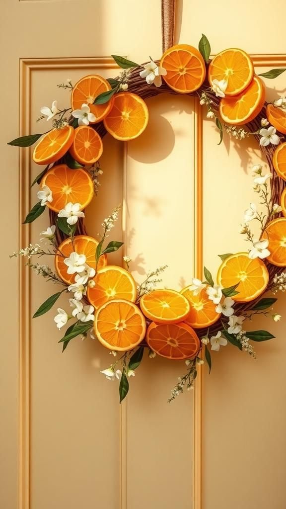 Citrus slice accents for a sunny, aromatic wreath