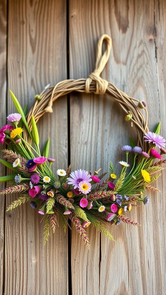 Wildflower meadow ring with mixed textures