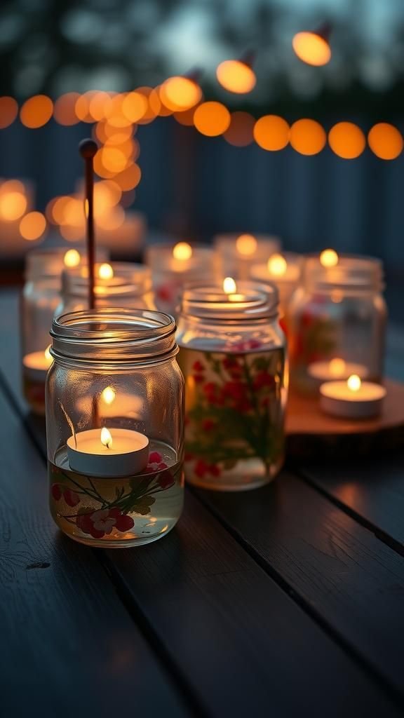 Floating candle jars for gentle evening glow