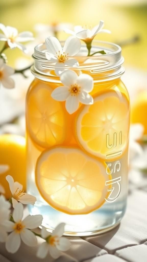 Sunshine citrus jar with bright lemon accents