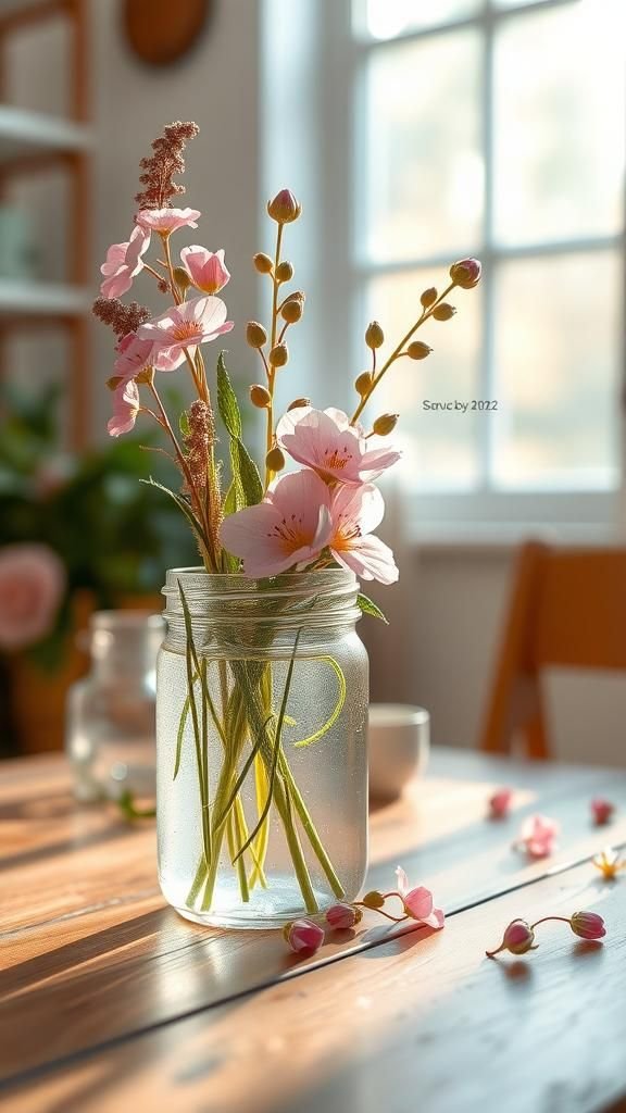 Wildflower mason jar that feels like a meadow