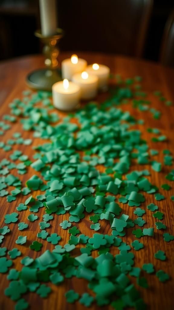 Shamrock confetti for tabletop cheer