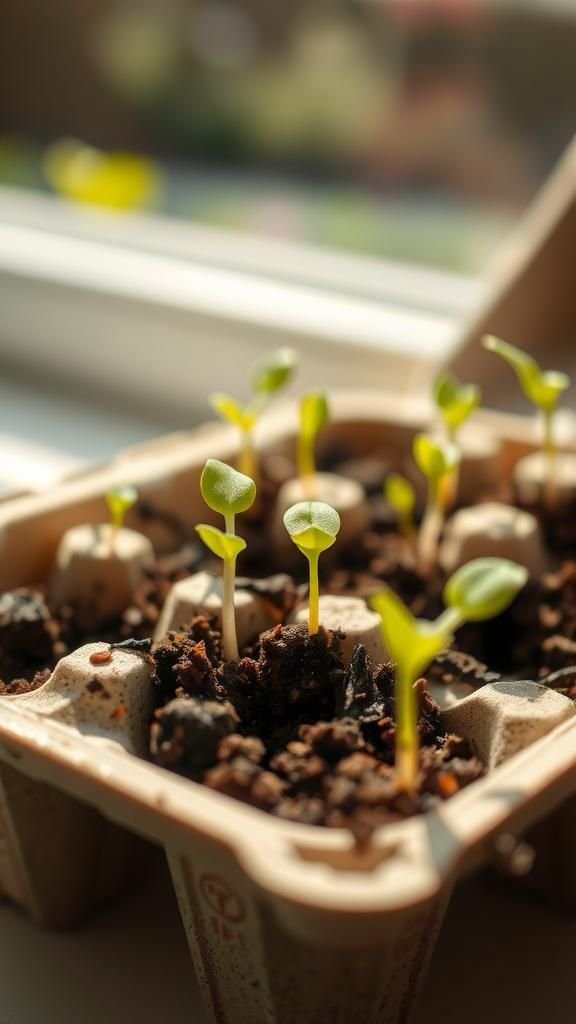 Egg carton seed starters for early green shoots