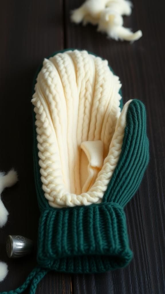 Lined mitten with fleece interior for extra warmth