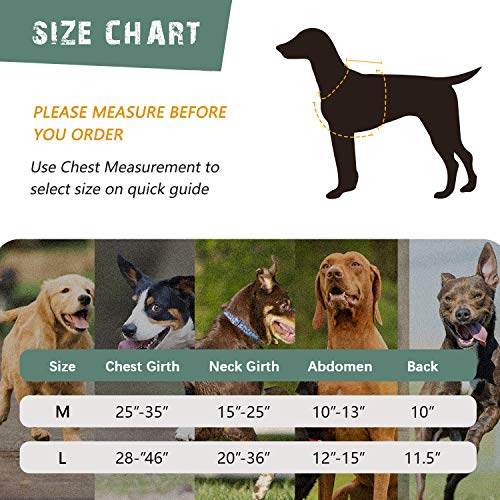 Auroth tactical dog harness size chart