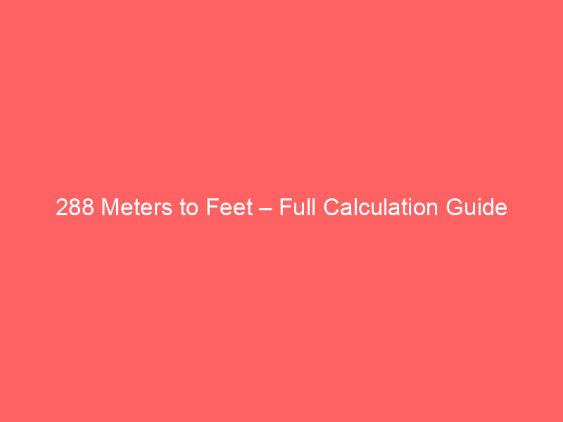 Read more about the article 288 Meters to Feet – Full Calculation Guide