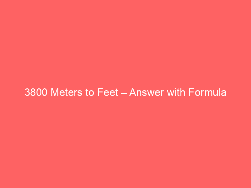 Read more about the article 3800 Meters to Feet – Answer with Formula