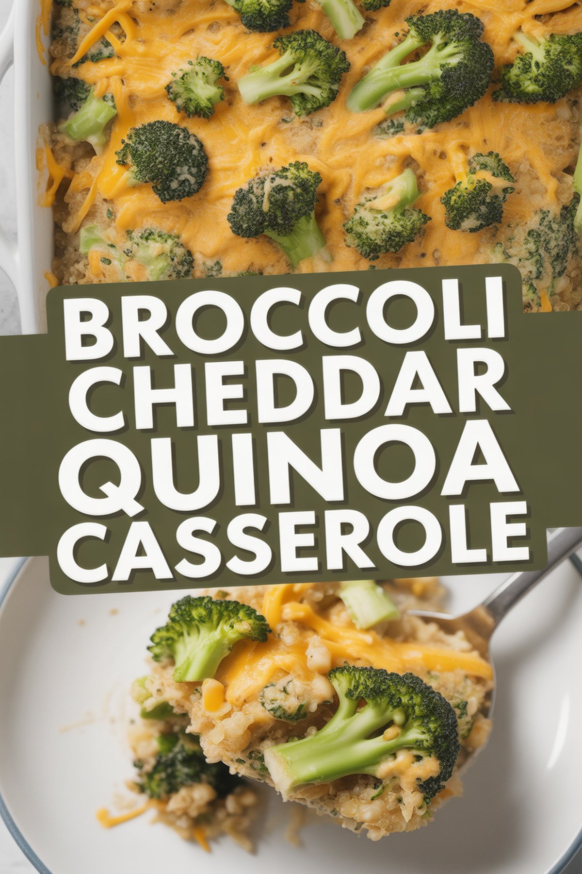 Broccoli Cheddar Quinoa Casserole recipe idea in stylish layout