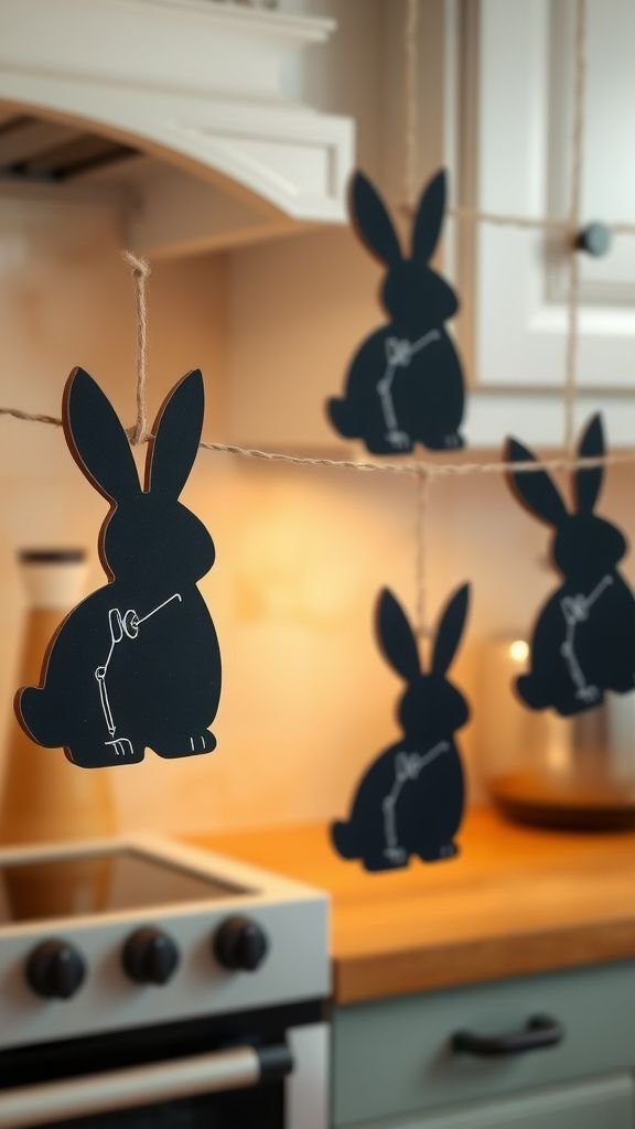 Chalkboard tags shaped like bunnies for notes