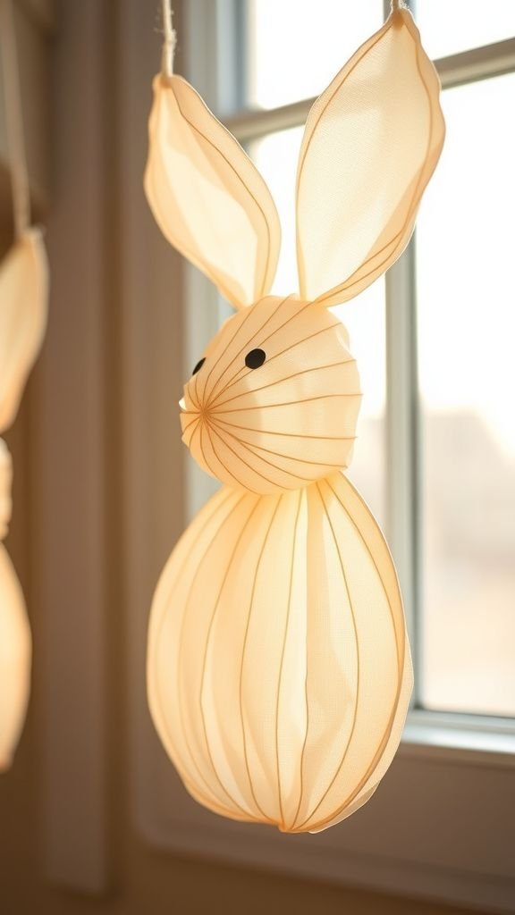 Coffee filter bunnies with soft, pleated texture
