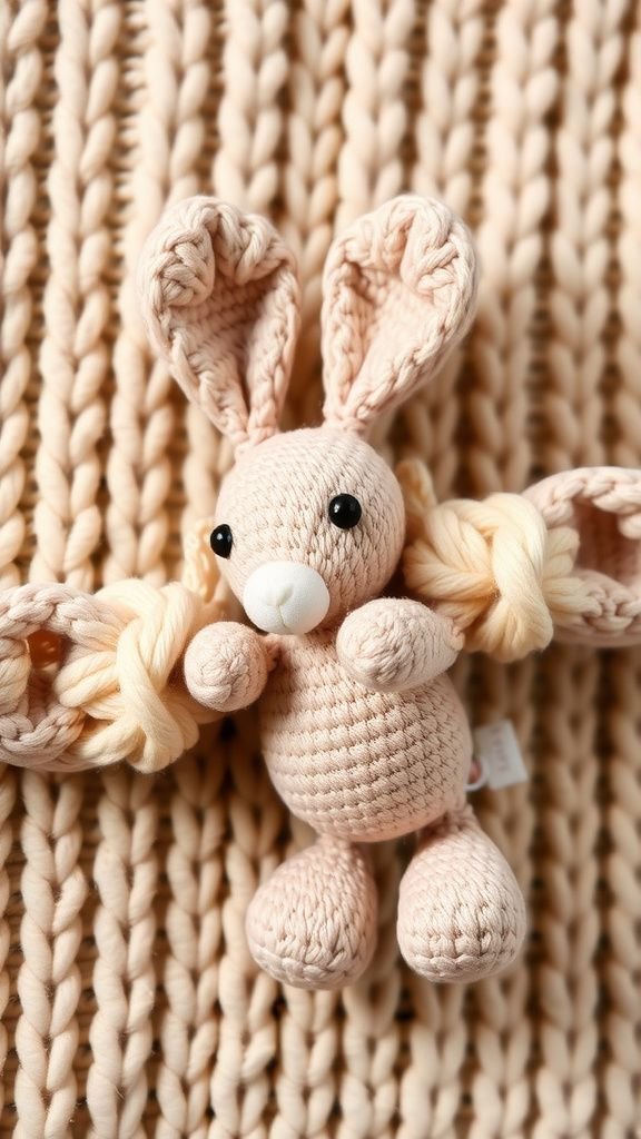 Crochet bunny garland with chunky stitches
