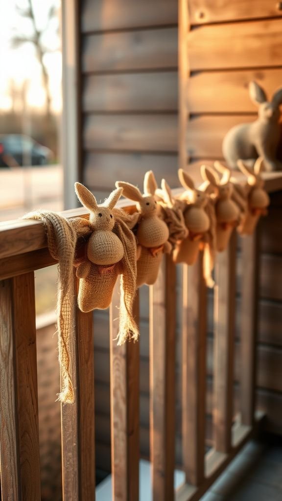 Jute twine rustic bunnies for outdoor charm