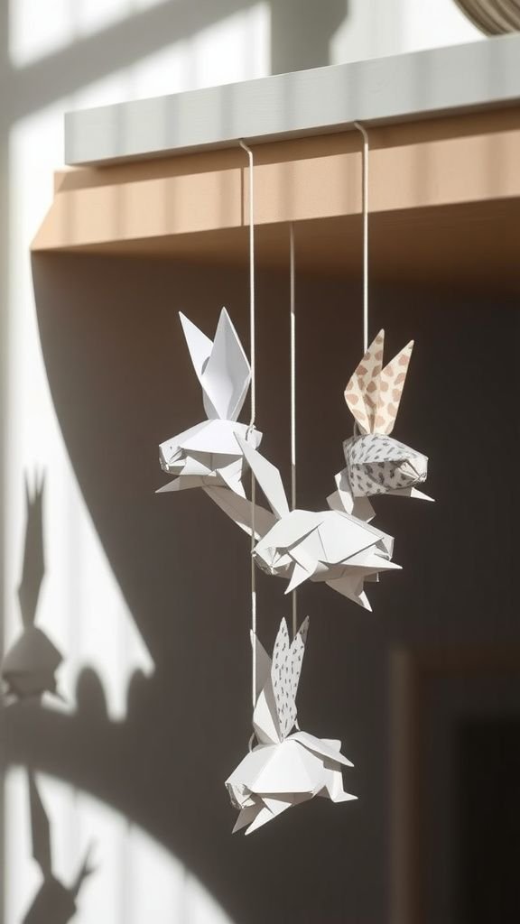 Origami rabbit chain with crisp folds