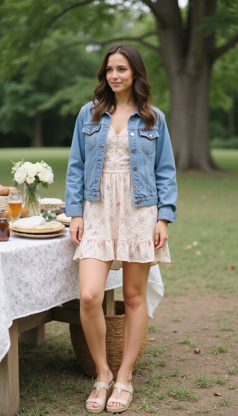Denim Jacket Over Sundress