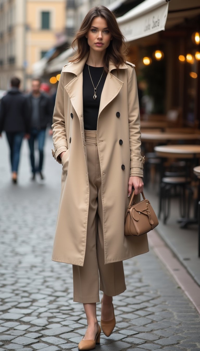 Lightweight Trench With Culottes