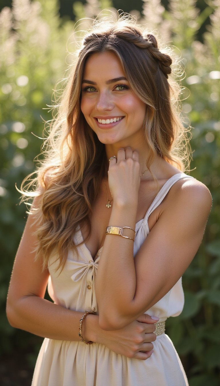 Messy Halo Braid For Boho Vibes