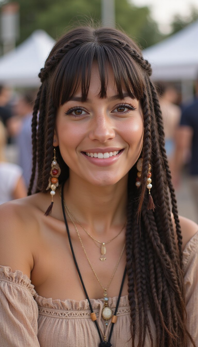 Boho Fringe With Tiny Braided Accents And Beads
