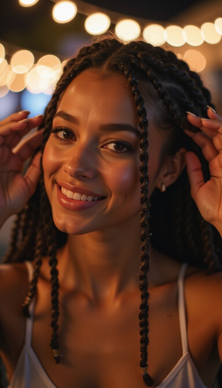 Micro Braided Crown With Sparkling Glitter Roots