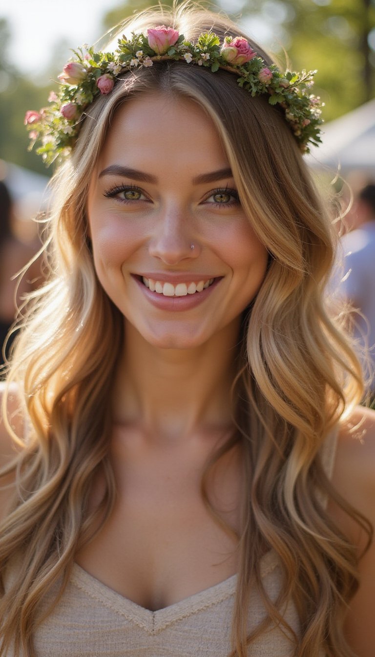 Wild Braided Crown With Tiny Spring Flowers