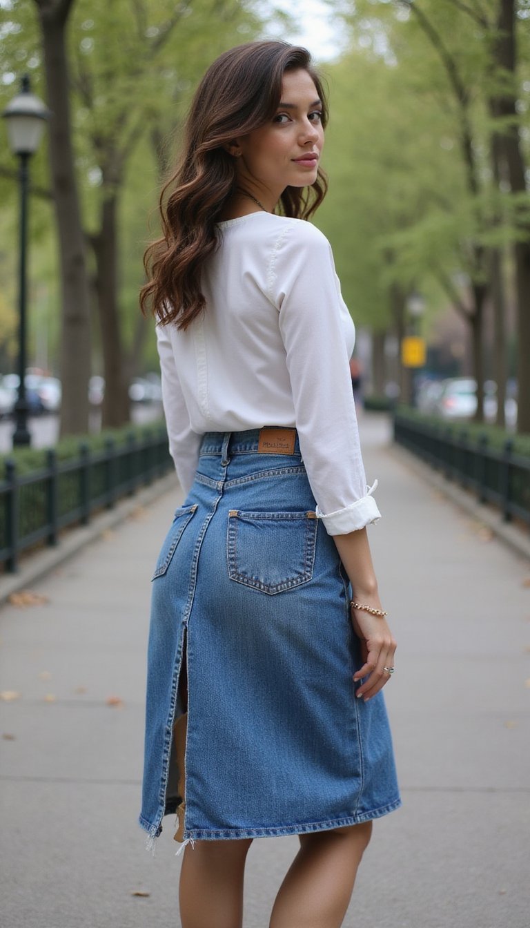 Denim Skirt From Old Jeans
