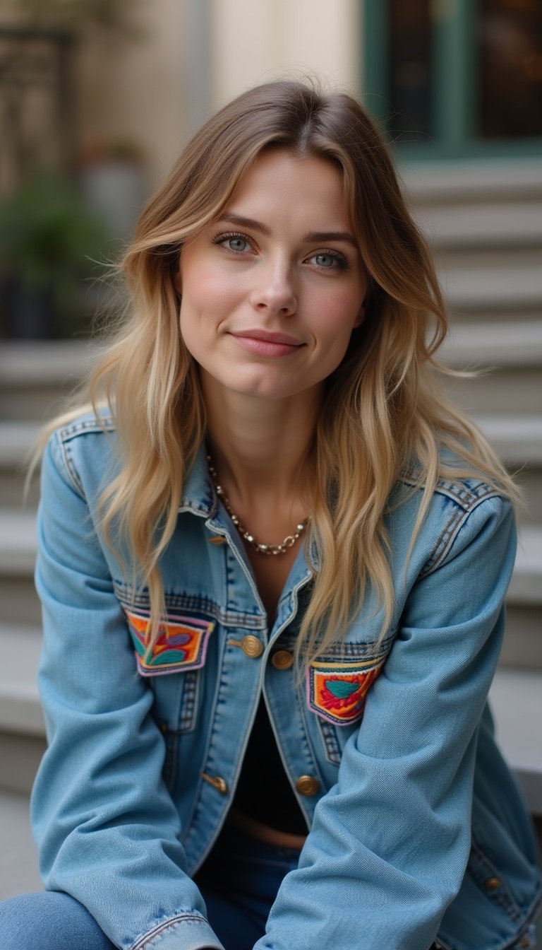Embroidered Pocket Denim Jacket
