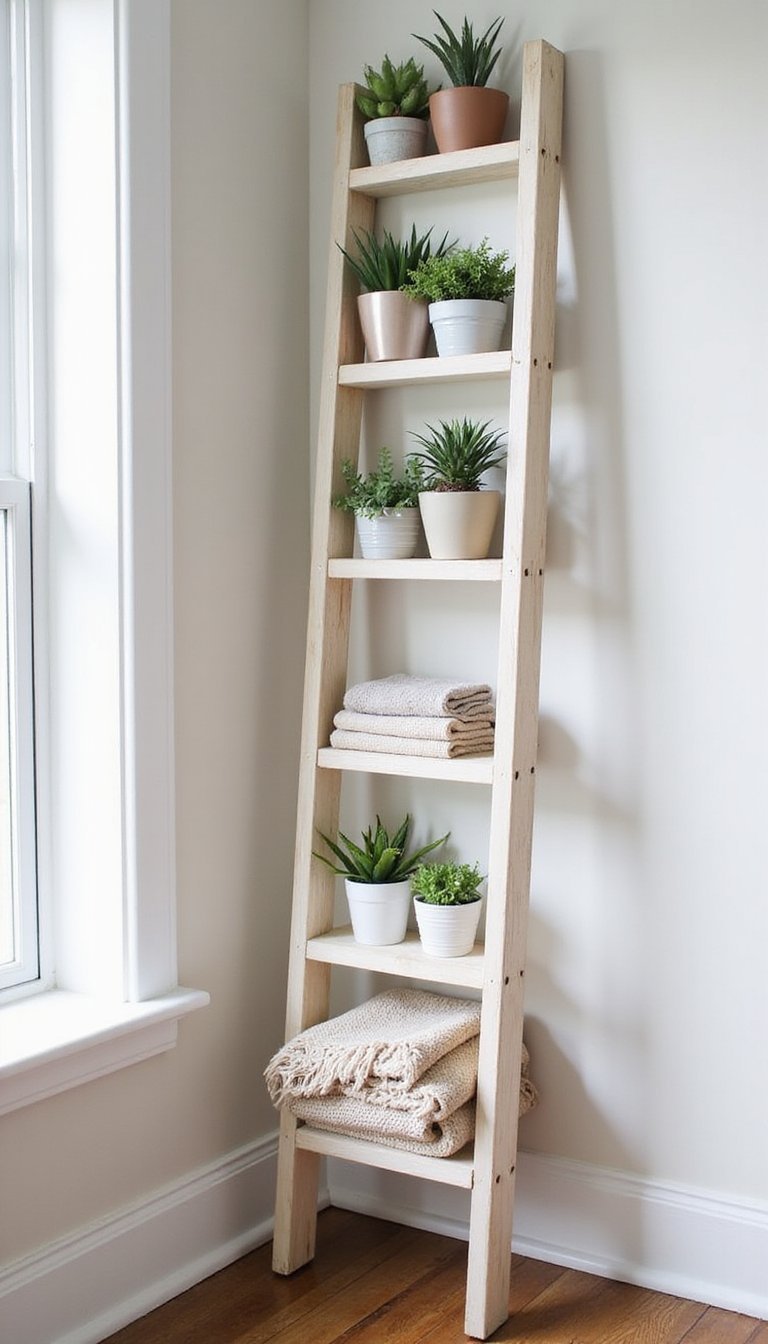 Ladder Shelf from Dollar-Store Sticks — playful idea