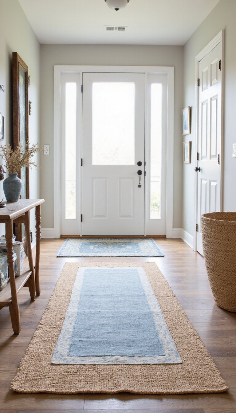 Layered Rugs with Jute and Soft Cotton Mix