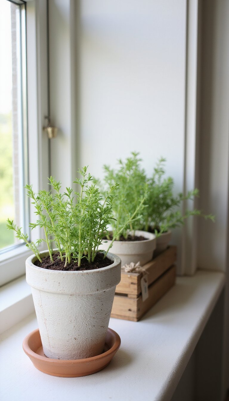 Painted Terracotta Pots with Chalky Finishes
