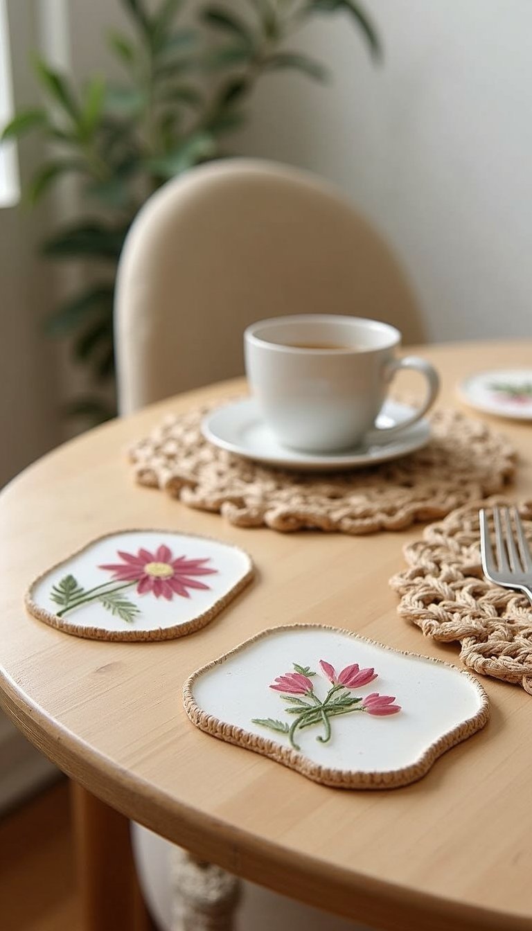 Pressed Flower Coasters in Resin or Mod Podge