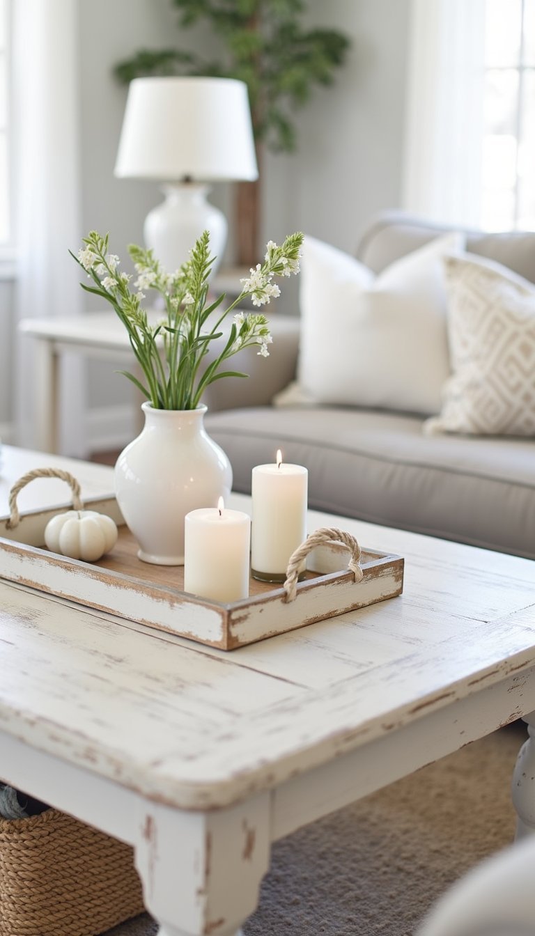 Repurposed Picture Frame Tray for Coffee Table