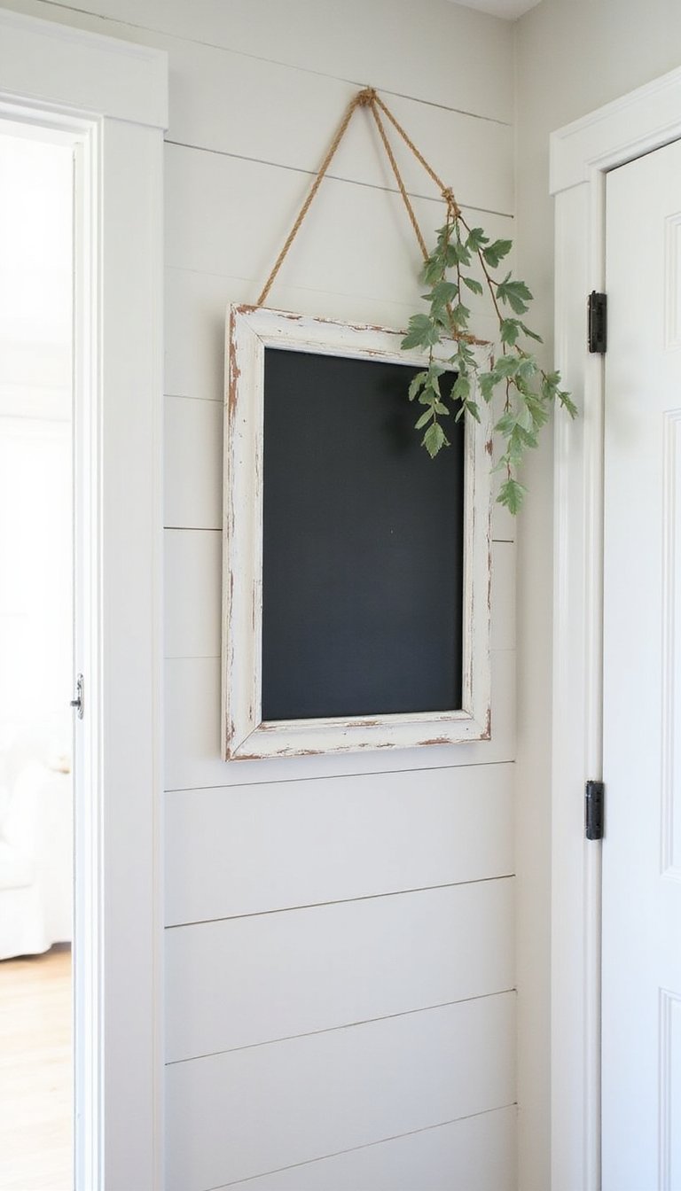 Shiplap-inspired Chalkboard Menu for the Entry