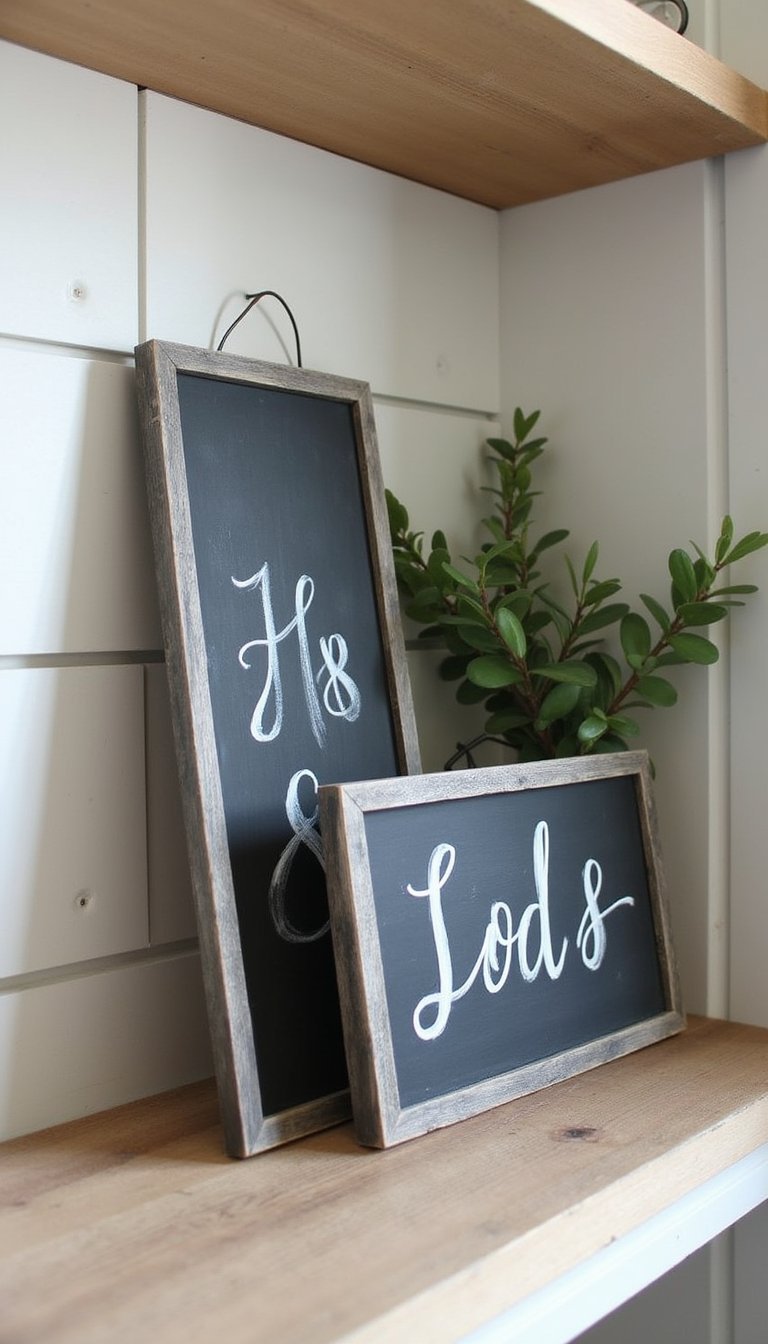 Simple Chalk-Painted Wooden Signs with Quotes