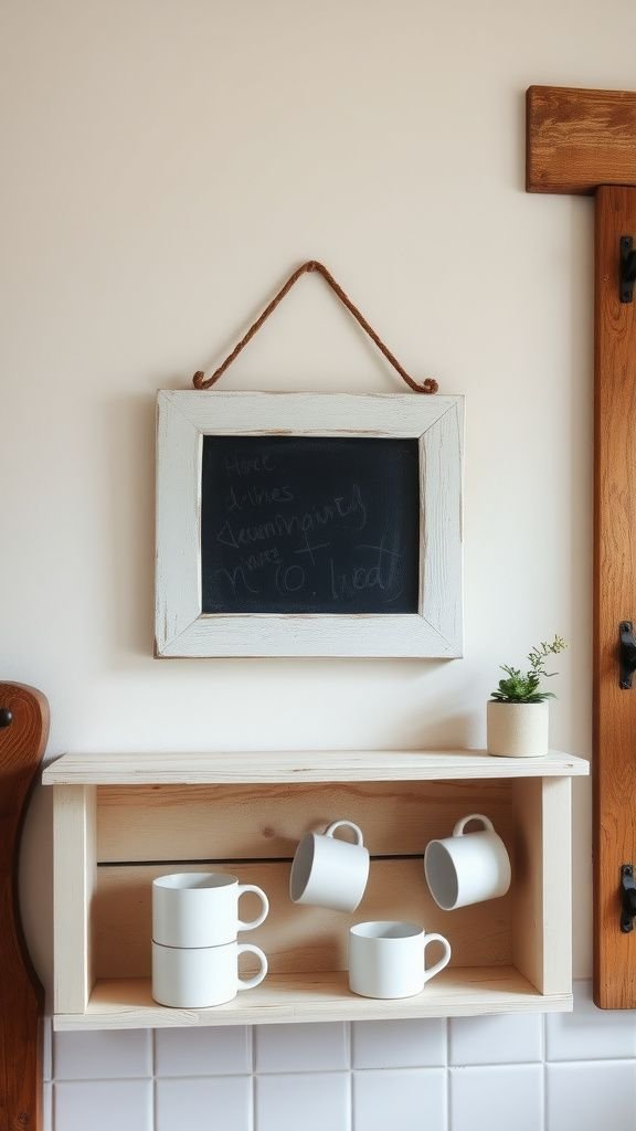 Distressed chalkboard sign for a kitchen wall