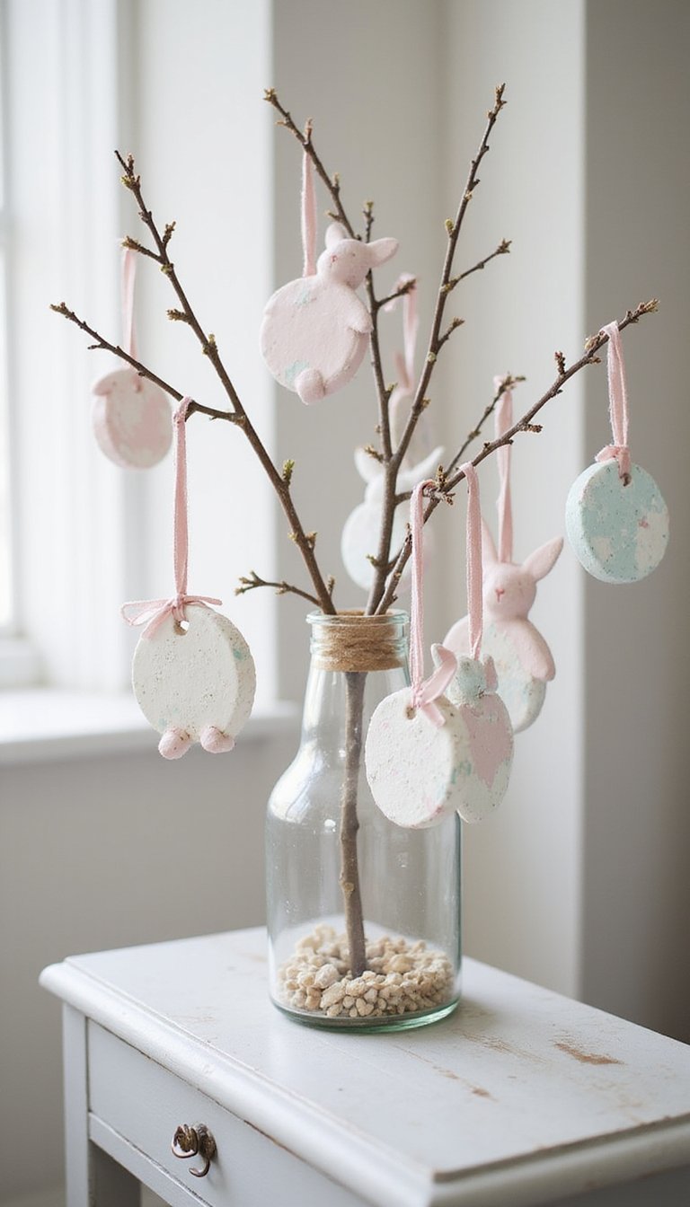 Bunny cookie cutter clay ornaments to hang