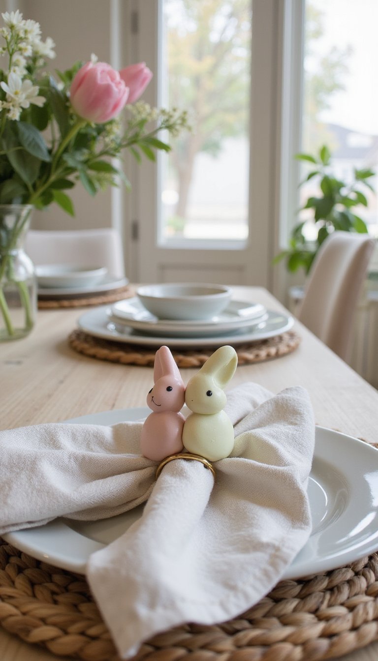 Bunny napkin rings for spring table settings